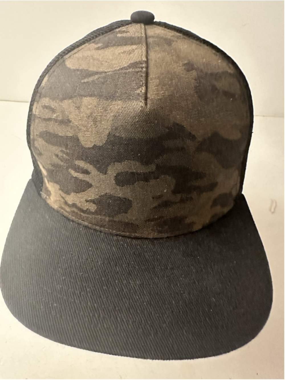 Gongshow Camo Trucker Snapback Hat Cap Black Woodland Camouflage Hockey